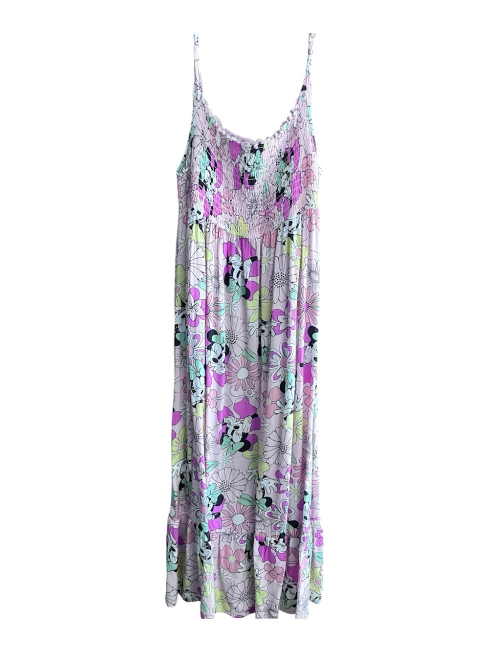 Floral Smocked Maxi Dress in Lavender and Mint
